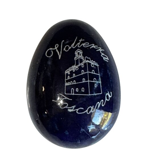 Volterra Italy Alabaster Egg 2 1/2" Hand Carved Souvenir Toscana Palazzo Art - Picture 5 of 5